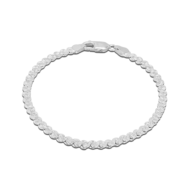 Main Image 1 of Sterling Silver 7.5" Diamond Cut Chain Bracelet