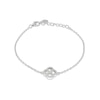 Thumbnail Image 1 of Sterling Silver 6.25+1.25" Mother of Pearl & Cubic Zirconia Clover Bracelet