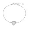 Thumbnail Image 1 of Sterling Silver 6.25+1.25" Cubic Zirconia Diamond Cut Heart Bracelet
