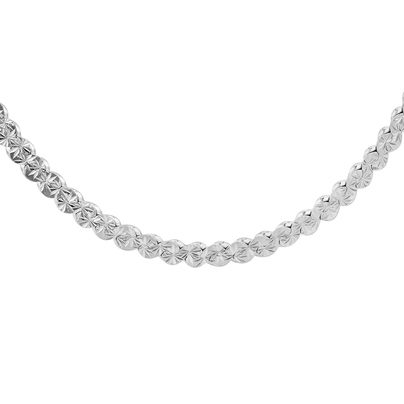 Main Image 1 of Sterling Silver 17.5" Diamond Cut Snake Chain Necklace