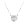 Thumbnail Image 1 of Sterling Silver 15.75+2" Cubic Zirconia Diamond Cut Heart Necklace