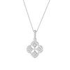 Thumbnail Image 1 of Sterling Silver Cubic Zirconia Cut Out Clover Pendant Necklace