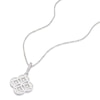 Thumbnail Image 2 of Sterling Silver Cubic Zirconia Cut Out Clover Pendant Necklace