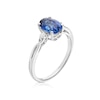 Thumbnail Image 2 of Sterling Silver Cubic Zirconia & Created Sapphire Oval Ring