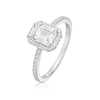 Thumbnail Image 2 of Sterling Silver Baguette Cubic Zirconia Halo Ring