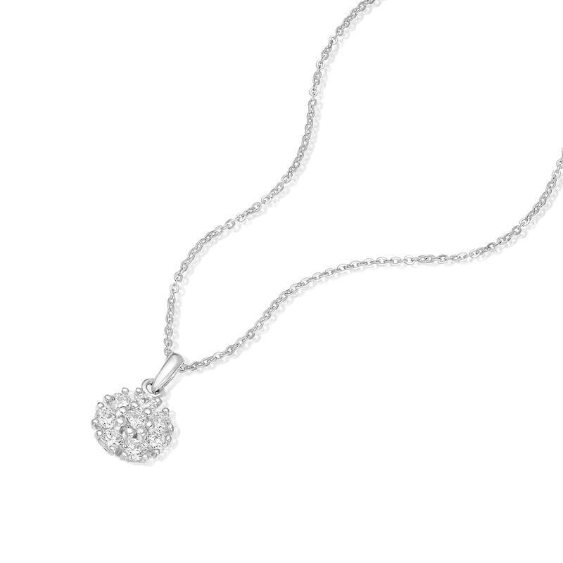 Main Image 2 of Sterling Silver Cubic Zirconia Cluster Pendant