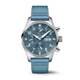 IWC Pilot's Watch Chronograph 41mm Blue Rubber Strap Watch IWC Pilot's Watch Chronograph 41mm Blue Rubber Strap Watch