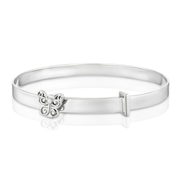 Children's Sterling Silver Cubic Zirconia Filigree Butterfly Bangle