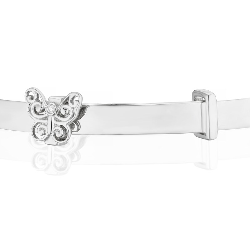 Main Image 2 of Children's Sterling Silver Cubic Zirconia Filigree Butterfly Bangle