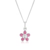 Thumbnail Image 1 of Children's Sterling Silver Cubic Zirconia Pink Enamel Flower Pendant Necklace