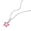 Thumbnail Image 2 of Children's Sterling Silver Cubic Zirconia Pink Enamel Flower Pendant Necklace
