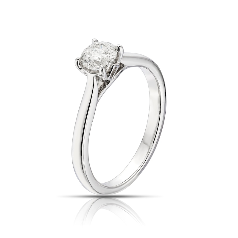 Main Image 2 of Engagement Ring Platinum Round Cut Solitaire 0.50ct Diamond Ring