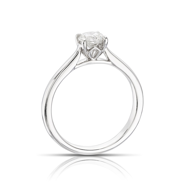 Main Image 3 of Engagement Ring Platinum Round Cut Solitaire 0.50ct Diamond Ring