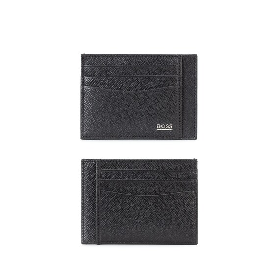 BOSS Signature Men’s Black Leather Cardholder