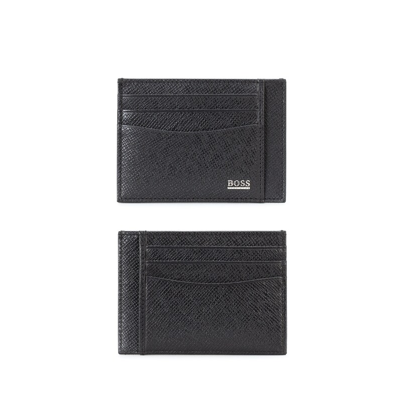 BOSS Signature Men's Black Leather Cardholder
