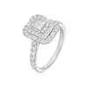 Thumbnail Image 2 of Engagement Ring Platinum Emerald Shaped Double Halo 1ct Diamond Ring