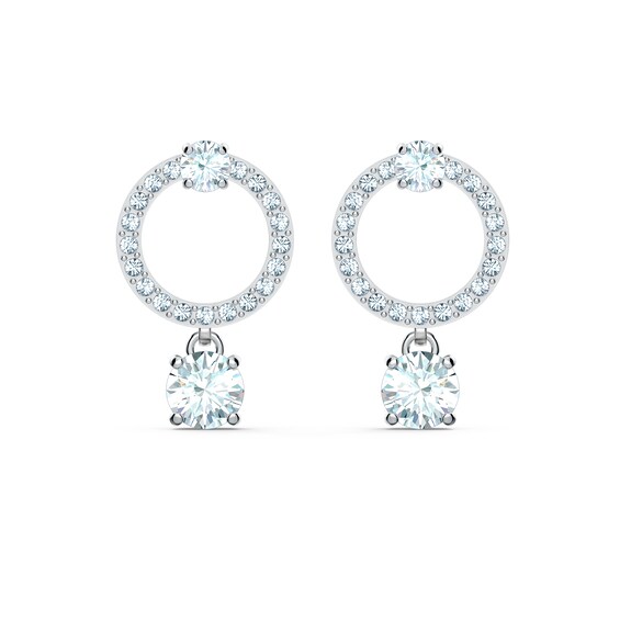 Swarovski Attract Circle Crystal Rhodium Plated Earrings