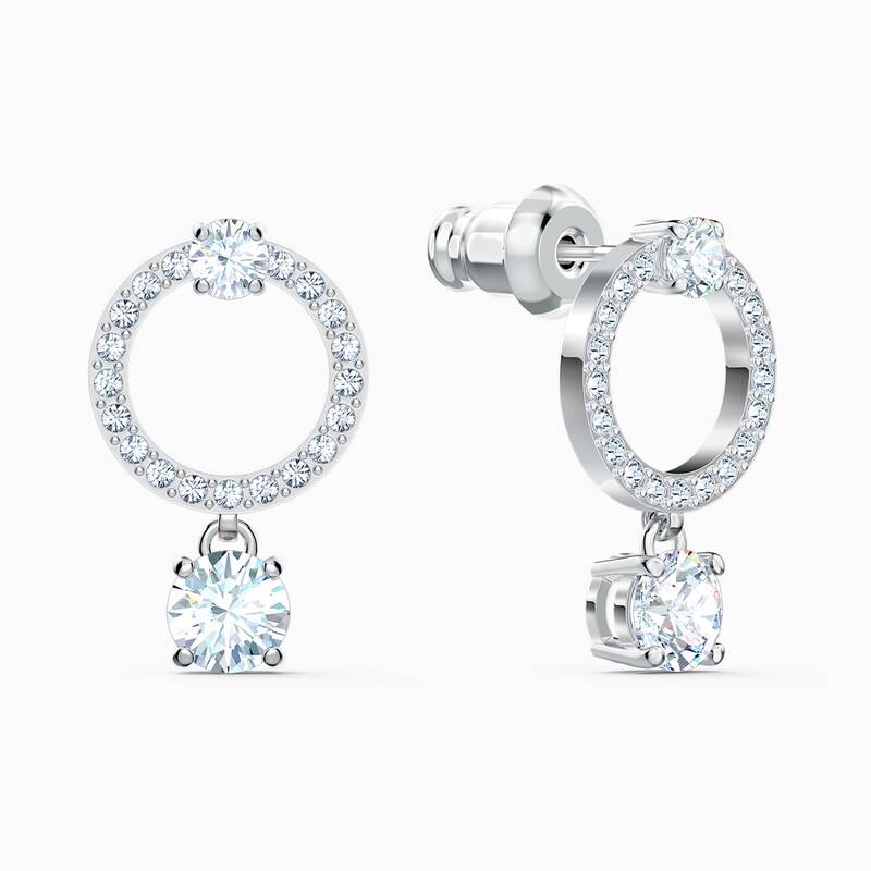 Swarovski Attract Circle Crystal Rhodium Plated Earrings