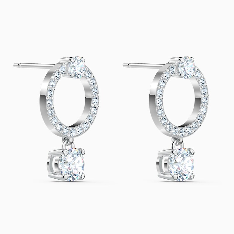 Swarovski Attract Circle Crystal Rhodium Plated Earrings