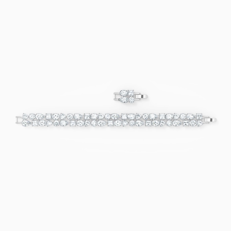 Swarovski Tennis Deluxe Crystal Rhodium Plated 7 Inch Bracelet