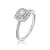 Thumbnail Image 2 of Engagement Ring Platinum Cushion Shaped Double Halo 0.50ct Diamond Ring