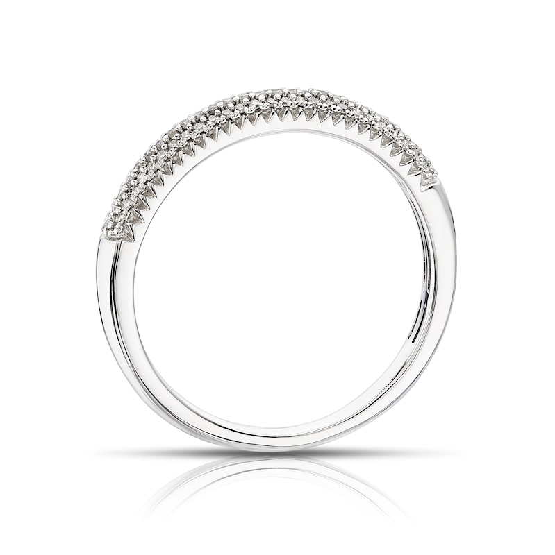 Main Image 3 of 9ct White Gold Eternity 0.12ct Diamond Ring