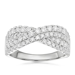 Platinum Crossover 1ct Diamond Ring