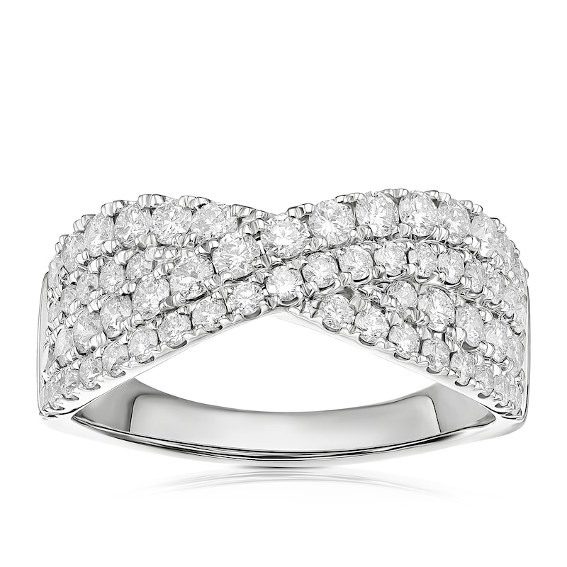 Main Image 1 of Platinum Crossover 1ct Diamond Ring