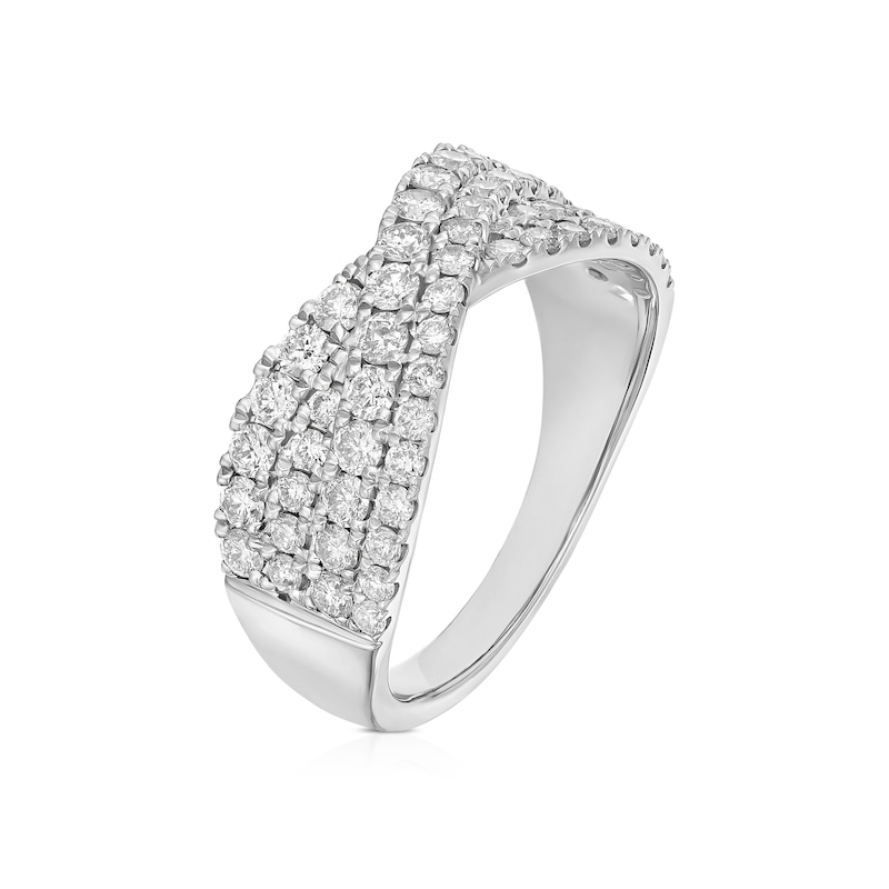 Main Image 2 of Platinum Crossover 1ct Diamond Ring