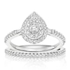 Thumbnail Image 1 of Engagement Ring Platinum Pear Double Halo Bridal Set 0.50ct Diamond Ring