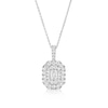 Thumbnail Image 1 of Platinum Emerald Shaped 1ct Diamond Double Halo Pendant Necklace
