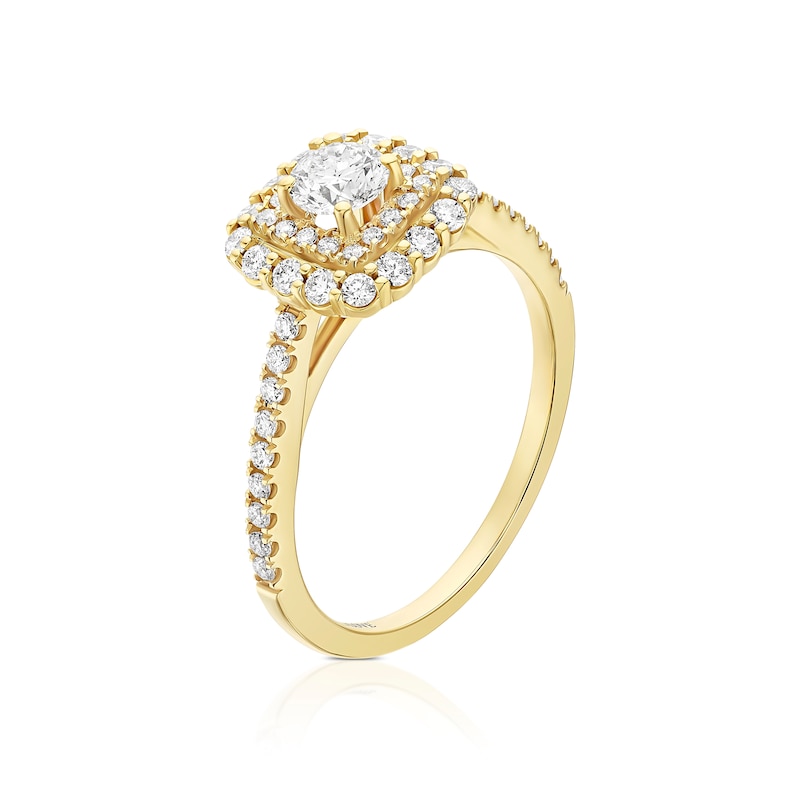 Main Image 2 of Engagement Ring Vera Wang 18ct Yellow Gold Round Cut Double Halo 0.60ct Diamond Ring