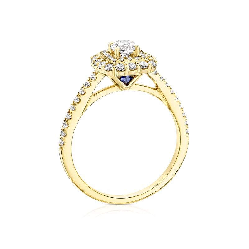 Main Image 3 of Engagement Ring Vera Wang 18ct Yellow Gold Round Cut Double Halo 0.60ct Diamond Ring