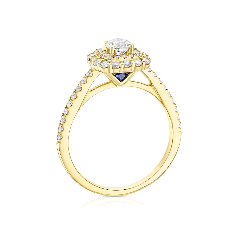 Main Image 3 of Engagement Ring Vera Wang 18ct Yellow Gold Round Cut Double Halo 0.60ct Diamond Ring