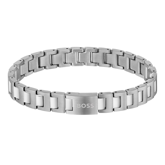 Men's Boss Candor Stainless Steel 7.5" Linked Bracelet