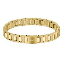 BOSS Candor Men's Gold IP 7.5" Linked Bracelet