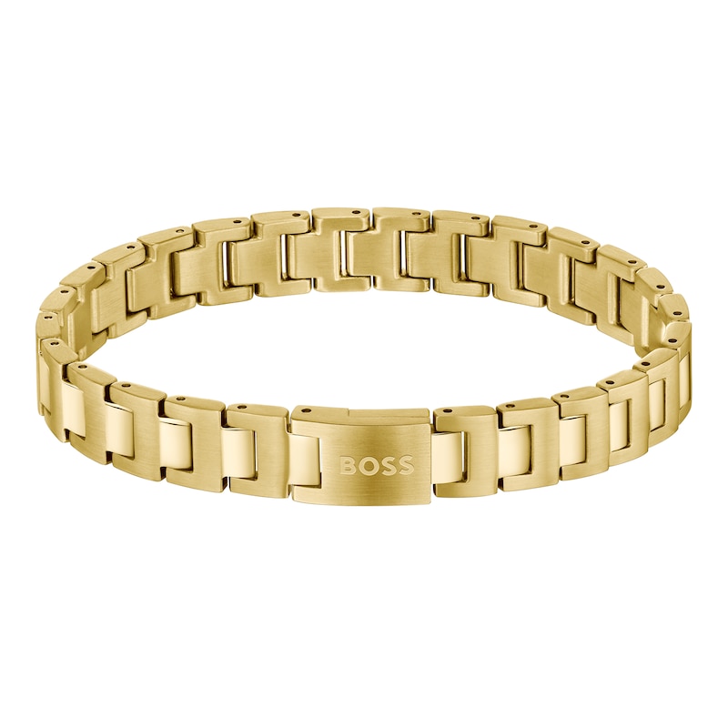 Main Image 1 of BOSS Candor Men's Gold IP 7.5" Linked Bracelet