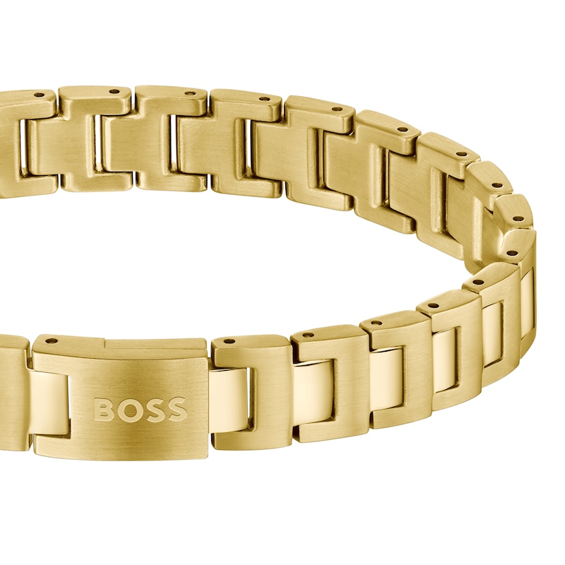 Main Image 2 of BOSS Candor Men's Gold IP 7.5" Linked Bracelet