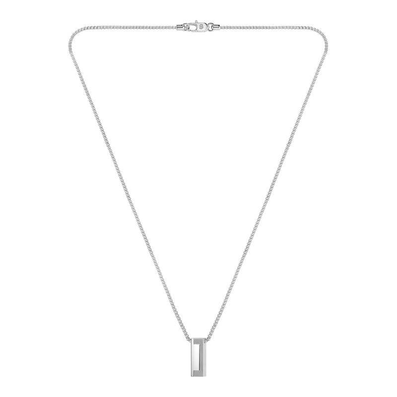 Main Image 4 of BOSS Candor Men's Stainless Steel 24" Rectangle Pendant Necklace