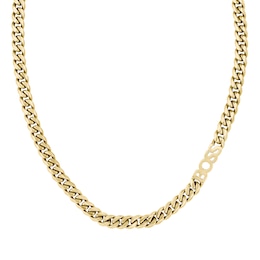 BOSS Kassy Men's Gold IP 20" Curb Chain Necklace