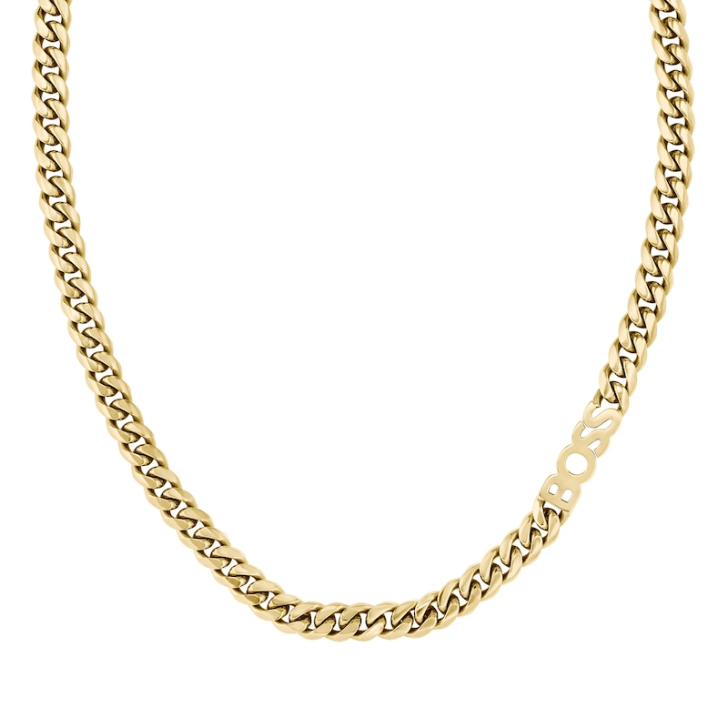 Main Image 1 of BOSS Kassy Men's Gold IP 20" Curb Chain Necklace