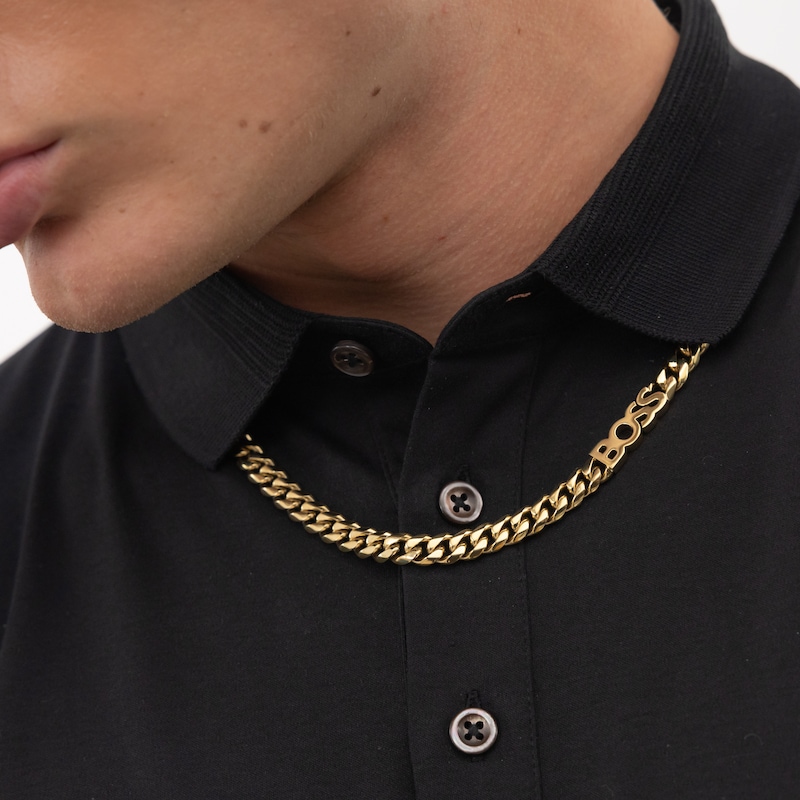 Main Image 4 of BOSS Kassy Men's Gold IP 20" Curb Chain Necklace