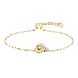BOSS Live Precious Gold IP 6.9" Interlinking Circle Bolo Bracelet