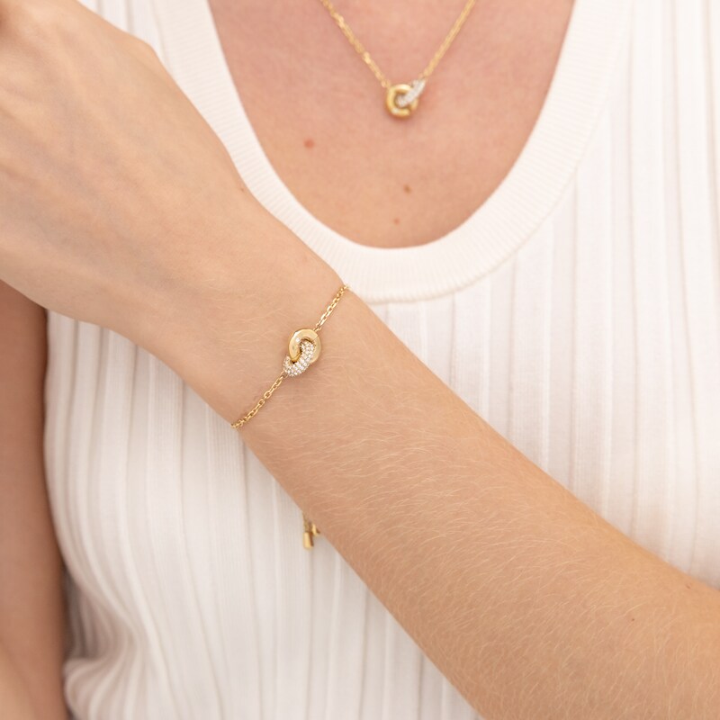 Main Image 4 of BOSS Live Precious Gold IP 6.9" Interlinking Circle Bolo Bracelet