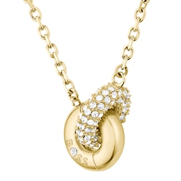 BOSS Live Precious Women's Gold IP Interlink Circle Pendant