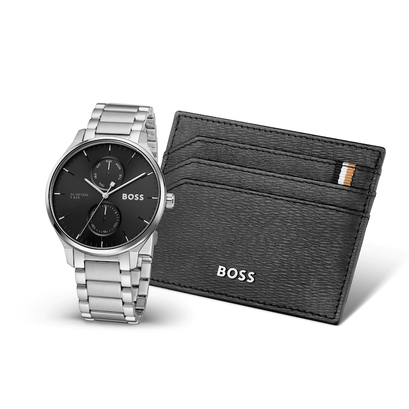Main Image 2 of BOSS Tyler Stainless Steel Watch & Leather Card Holder Gift Set