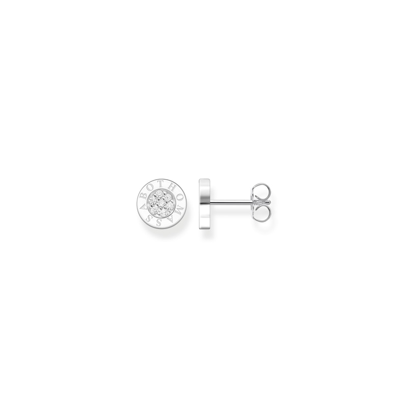 Main Image 1 of Thomas Sabo Sterling Silver 9mm Zirconia Pavé Stud Earrings