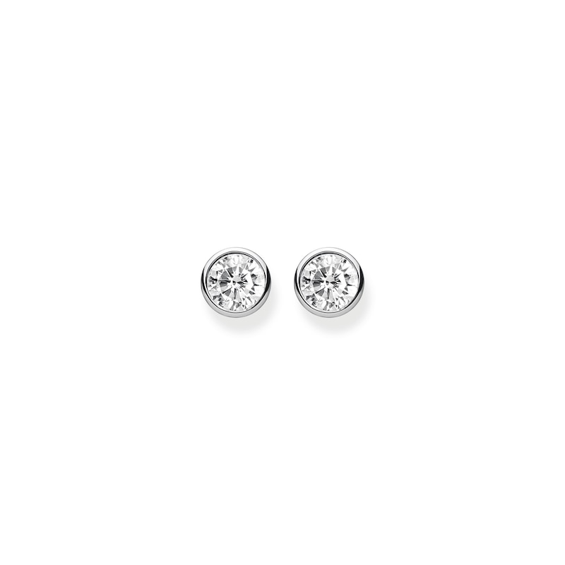 Main Image 2 of Thomas Sabo Sterling Silver Zirconia Bezel Stud Earrings