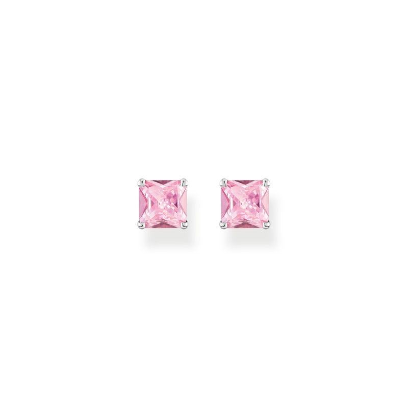 Main Image 3 of Thomas Sabo Heritage Sterling Silver Pink Zirconia Square Stud Earrings