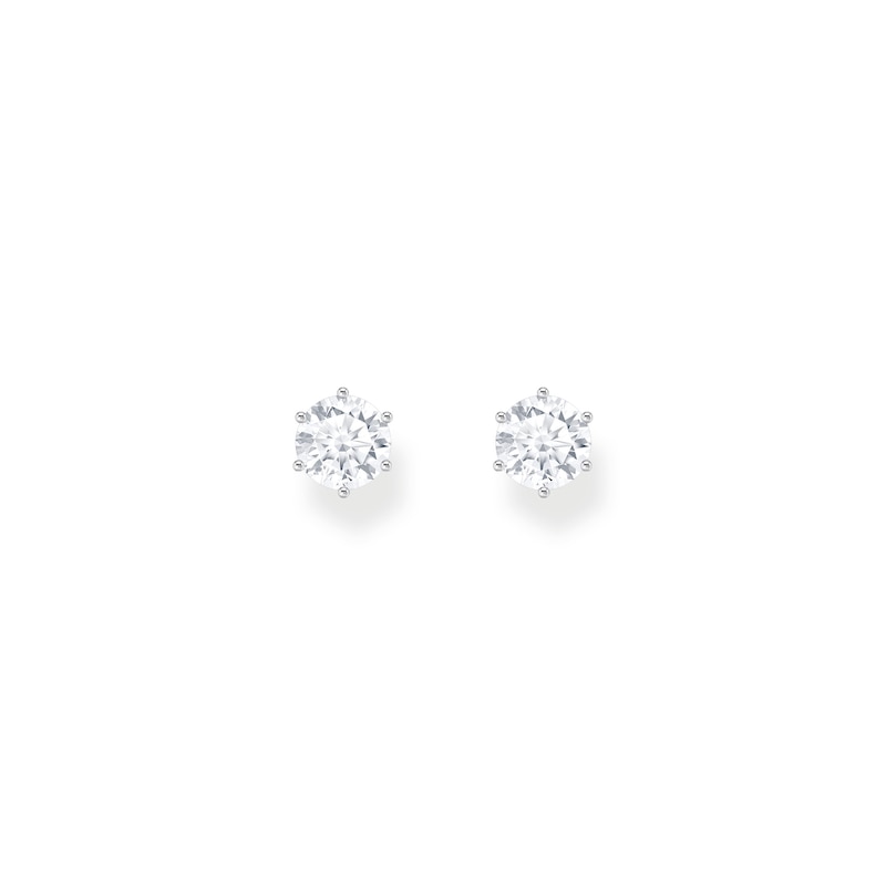 Main Image 3 of Thomas Sabo Sterling Silver & Zirconia Round Stud Earrings